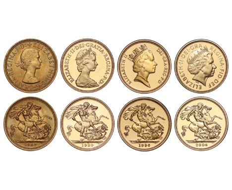 g Elizabeth II (1952-2022), Queen Elizabeth II Sovereign Portrait Collection, comprised of: Sovereigns (4): 1957; proof 1980;