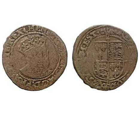 † Edward VI, coinage in name of Henry VIII, 1547-51, silver Groat, Durham House (December 1548 - Oct 1549), initial mark bow 