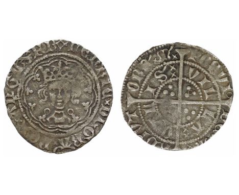 † Henry VI (1422-61), silver Halfgroat, annulet issue [1422-1430], Calais mint, initial mark incurved pierced cross [1422-27]