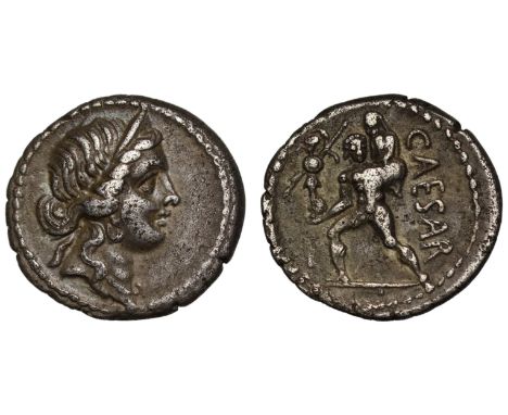 Julius Caesar (died 44 BC), silver Denarius, military mint travelling with Caesar, 47-46 BC, head of Venus right, rev. CAESAR