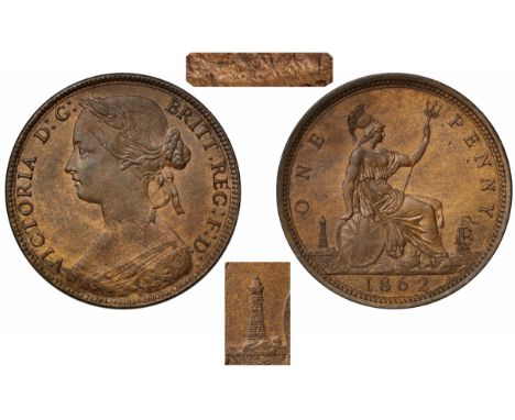 Victoria (1837-1901), bronze Penny, 1862, toothed borders, laureate head bust in bodice facing left, L. C. WYON signature rai
