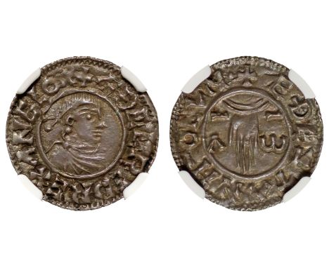 † Aethelred II (978-1016), silver Penny, first hand type (c.979-985), London mint, moneyer Aethelstan, diademed bust right wi