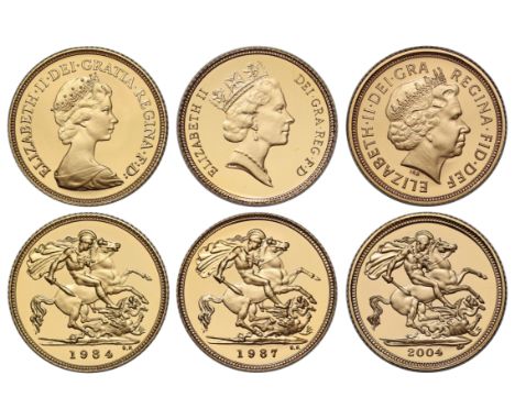 g Elizabeth II (1952-2022), Queen Elizabeth II Half Sovereign Portrait Collection, comprised of: Half Sovereigns (3): proof 1