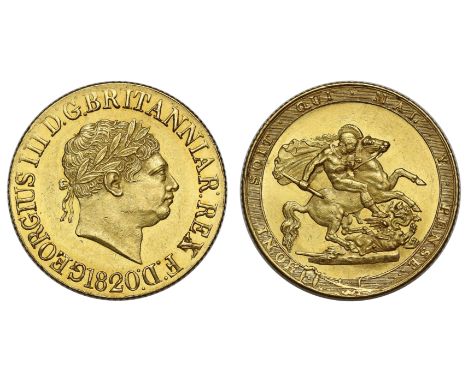 g George III (1760-1820), gold Sovereign, 1820, second laureate head right, date below with open 2, legend commences lower le