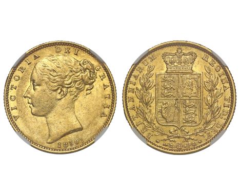 g Victoria (1837-1901), gold Sovereign, 1850, small date, second young filleted head left, W.W. raised on truncation for engr