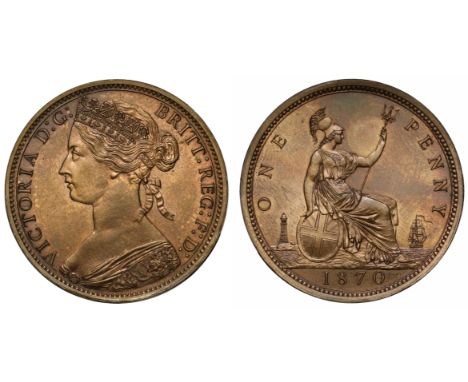 Victoria (1837-1901), pattern Penny, struck in cupro-nickel, 1870, toothed borders, bust in bodice facing left with coronet o