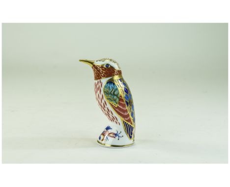 Royal Crown Derby Paperweight ' Humming Bird ' Gold Stopper. Date 1993. 4 Inches High. 1st Quality / Excellent Condition.