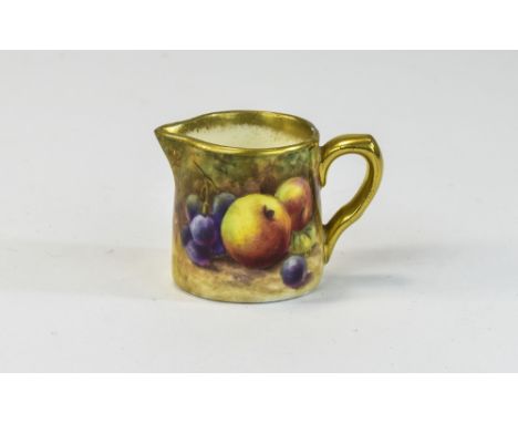 Royal Worcester Handpainted Minature Signed Jug 'Fallen Fruits' Stillife, Signed Price, Date 1943, 1.5" High