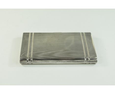 A Fine Quality Engine Turned Gentleman's Silver Cigarette Case with Gilt Interior. Import Mark,  Marked Silver 925. Size 3.25