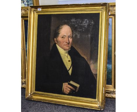 Early 19thC Oil On Canvas Scottish Portrait Of A Nobleman 30 x 25 Inches, Unsigned, Gilt Frame