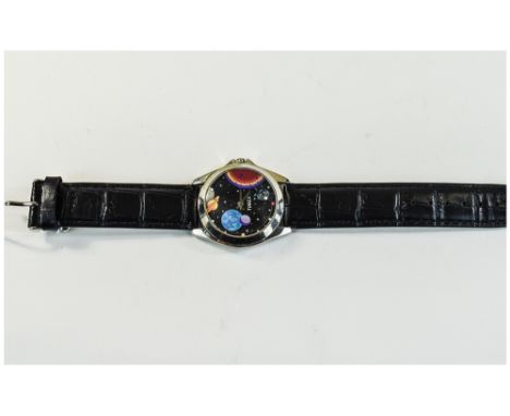 A Vintage Timex Mens Space / Star Trek, with Orbiting Space Craft Action Watch, Working Order with New Quality Strap.  
