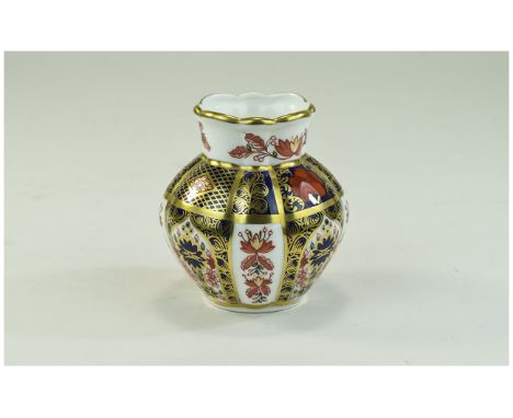 Royal Crown Derby Old Imari Pattern Small Vase. Pattern Num 1128. Date 1998. 3 Inches High. Excellent Condition. 