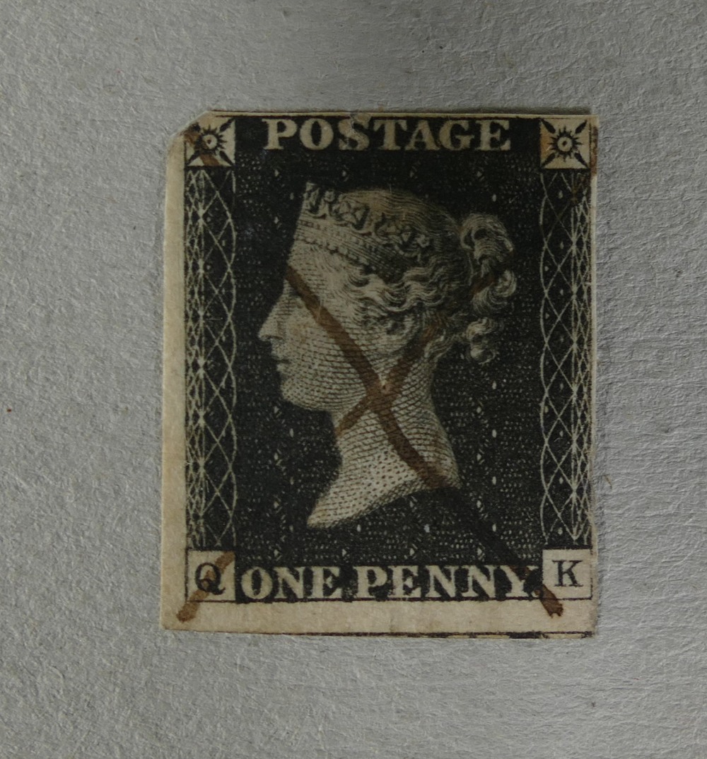 An early Victorian stamp collection. To include a Penny Black (un