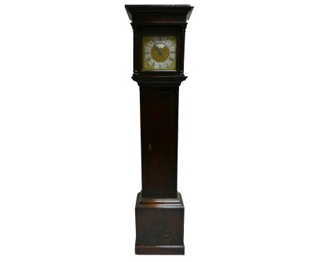 Oak cased 30 hour brass dial longcase clock by Anthony Lynch, Newbury 18th century