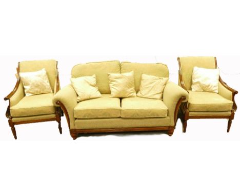 Reproduction Wade 3 Piece suite in the Regency Style to consist of Two Seater Sofa and Two Single Chairs(3)