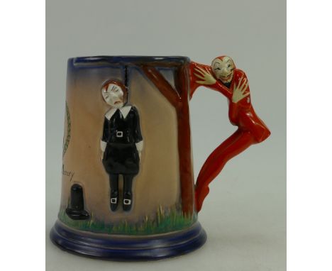 Carltonware musical tankard "In loving memory of Bass ale" with Devil handle and rhyme, height 13cm