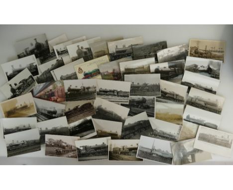 A good collection of old black & white vintage Train postcards featuring 19th & 20th century steam trains and locomotives, mo