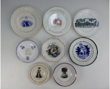 A collection of Commemorative 19th Century plates & saucers to include Jenny Lind, Queen Caroline, Princess Alexandra Denmark