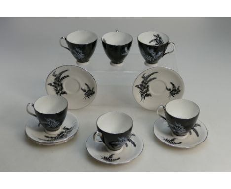 Royal Albert set of 6 night and day cups and saucers 
