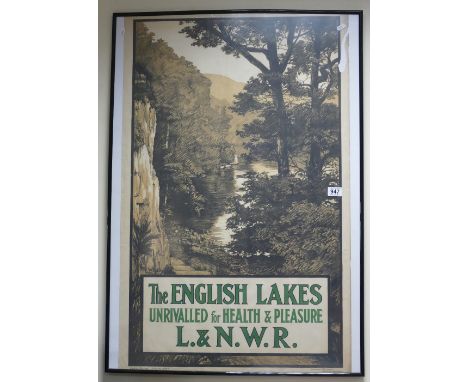Original Vintage Railway Poster for the London & North Western Railway, "The English Lakes, unrivalled for health and pleasur