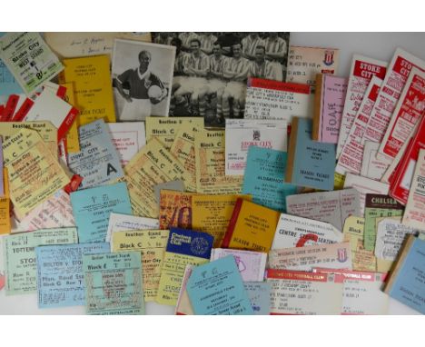 Football memorabilia, a collection of Stoke City items dating from the 1950s-1960s including signed Stanley Matthews photogra