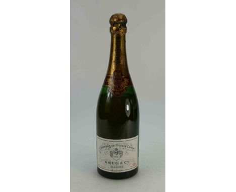 Vintage Champagne Krug & Co, Reims, Private Cuvee, Label  marked 1961 Great Britain