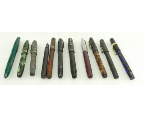 A collection of vintage fountain pens including Conway Stewart, Mable Todd & co etc (11)