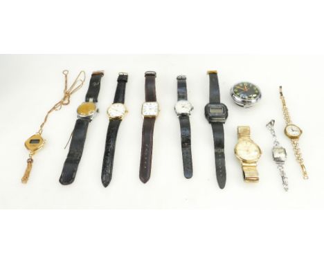 A collection of ladies and gents vintage wristwatches including Sekonda, Smiths pocket watch etc  (9)