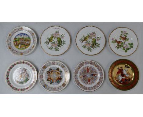 A collection of Spode decorative wall plates with bird decoration together with similar items exclusive for China Craft.