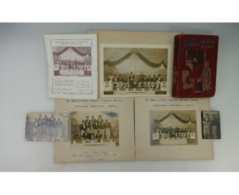 A collection ephemera relating to the 1920's Golliwog Minstrels including Programs , Postcards, framed photographs with refer