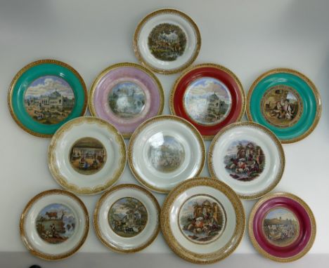 A collection of Prattware plates (12)