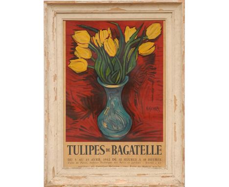 KISCHKA 'Tulipes de Bagatelle', lithographic poster - 1962, printed by Mourlot, 57cm x 39cm. 