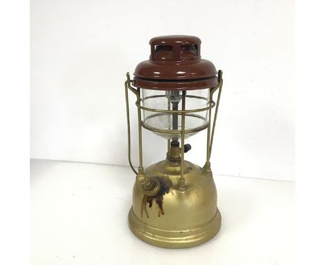 A Tilley lamp, the glass shade inscribed Durosil 171, Heat Resistant (34cm x 18cm)