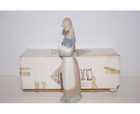 Nao figure of a girl with duck, with original box 