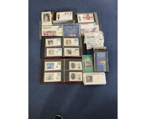 Stamp, First Day Cover and Postcard Collection. 14 Folders Filled with Benhams First Day Covers Unsigned, Some are Silk Cache