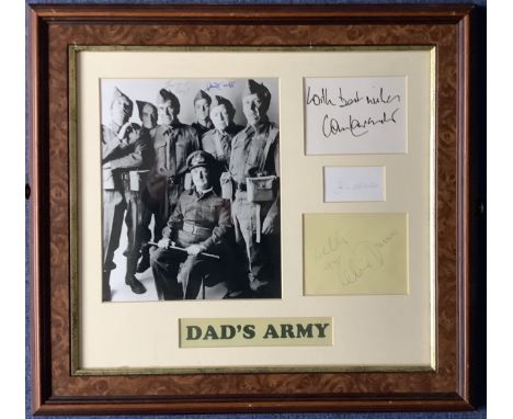 Dads Army multisigned 20x18 framed and mounted signature includes Ian Lavender, Clive Dunn , Bill Pertwee, David Croft and Ji
