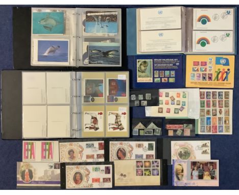 Stamp and Postcard Collection. United Nations Commemorative Covers Album with approx 10 United Nations Commemorative Covers p