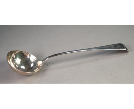 A LATE VICTORIAN SILVER OLD ENGLISH PATTERN SOUP LADLE, by Elkington and Co., Ltd. Birmingham 1895, 9oz