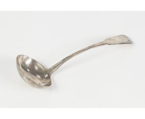 GEORGE III SILVER FIDDLE HANDLED SAUCE LADLE, LONDON 1796, 0.95toz