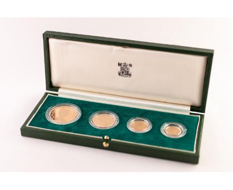 ROYAL MINT UK 1980 GOLD PROOF SET OF FOUR COINS, viz £5, £2, sovereing and half-sovereign, in 22ct gold, total weight 67.9gms