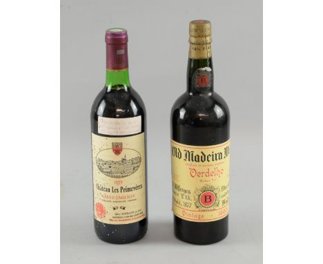 Old Madeira wine, Verdelho- Vintage 1880 and Chateau les Primeveres 1979, Saint-Emilion
