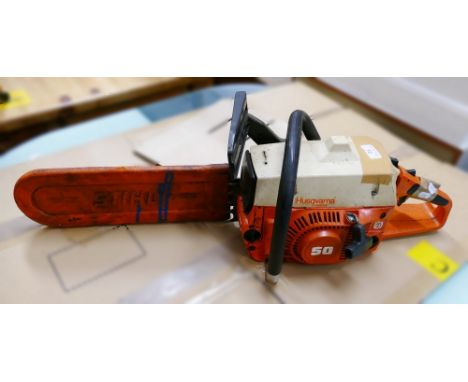 A Husqvarna petrol chainsaw (sold as seen)