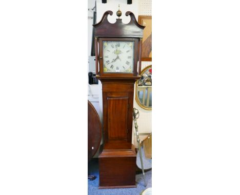A Victorian mahogany longcase clock, 30 hour movement striking to bell