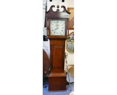 A Victorian mahogany longcase clock, 30 hour movement striking to bell