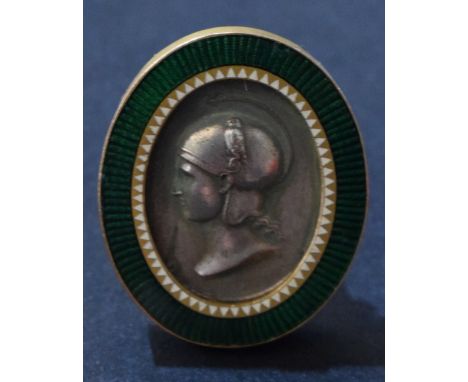 A 19th century gilt and enamel oval miniature
