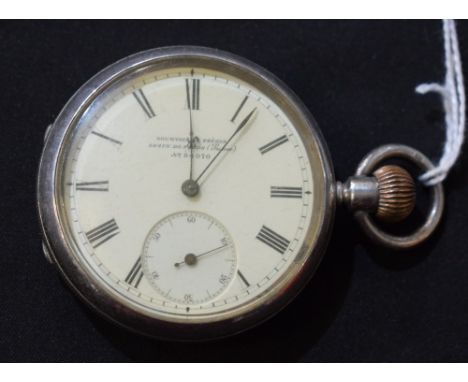 A silver Gourvoisier Freres pocket watch, Chester 1896