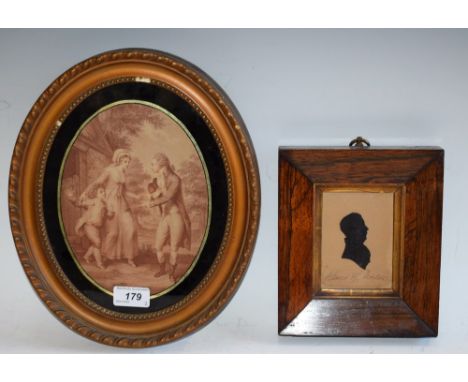 English School (second-quarter, 19th century), portrait silhouette, of Henry H. Norton, profile, head and shoulders length, t