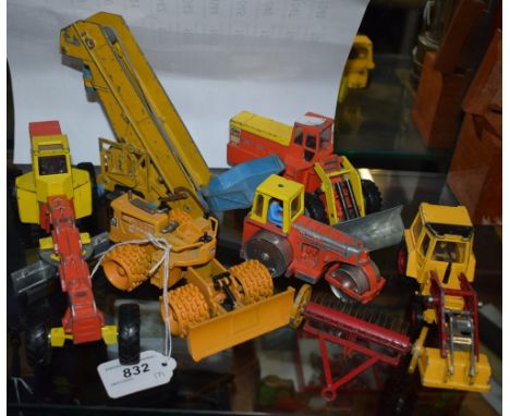 Die-cast Vehicles -  Agricultural equipment including Dinky Toys Yale Tractor Shovel, Road Grader, Elevator Loader, Diesel Ro