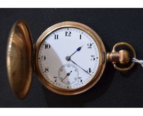 A gold plated Hunter pocket watch