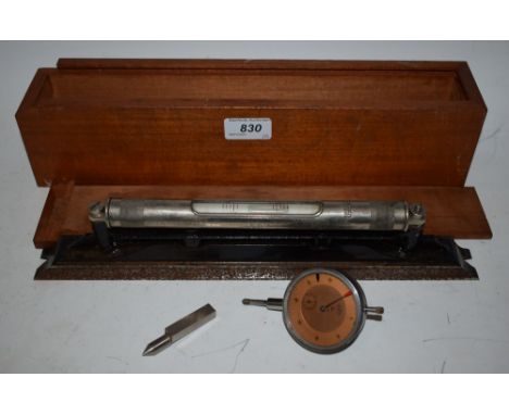 Scientific Instruments - a J Rabone &amp; Son spirit level, fitted case; a Carl Mahr rev counter (2)